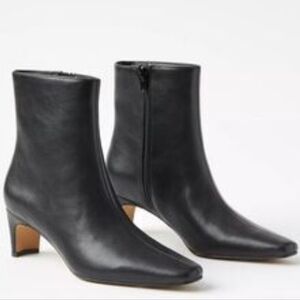 LOFT Black Leather Ankle Booties